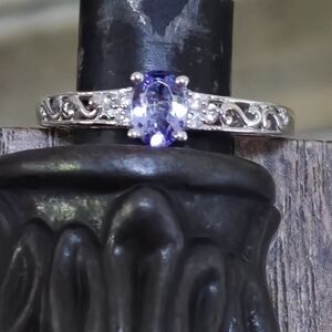 STS Chuck Clemency Sterling Silver 925 Tanzanite Ring White Topaz NWT Designer